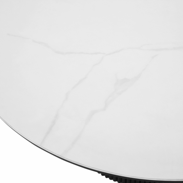 Osaka Round Japandi Marble Side Table, Black - Image 5