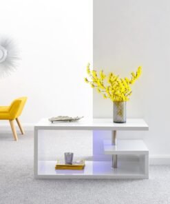 Polar High Gloss Led Coffee Table White